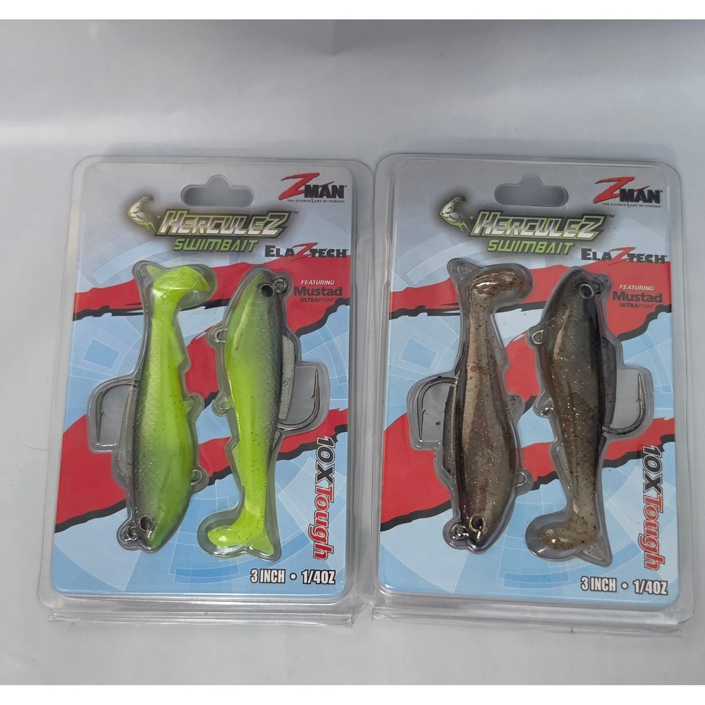 Z-Man HerculeZ Swimbait Fishing Lures 3" Multi 4pc Sexy Mullet Houdini ElaZtech